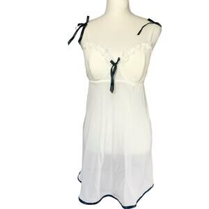 Flora's Follies Vintage Y2K Cream Black Lingerie Set Slip & Underwear NWT SZ XL